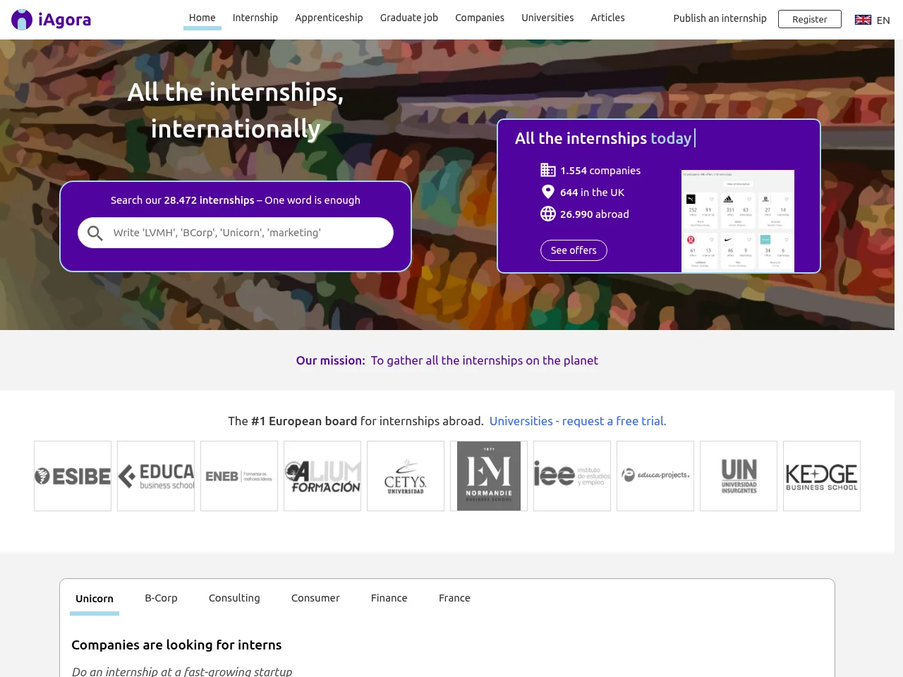 iAgora screenshot iAgora job board platform screenshot showing job search interface