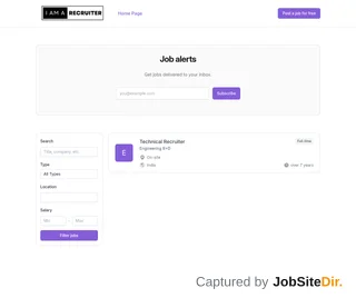 I AM A RECRUITER Job Board platform preview