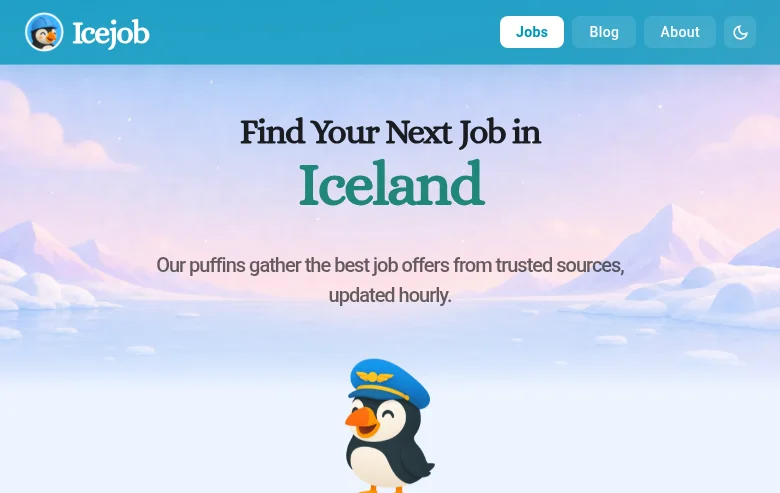 Icejob screenshot Icejob job board platform screenshot showing job search interface