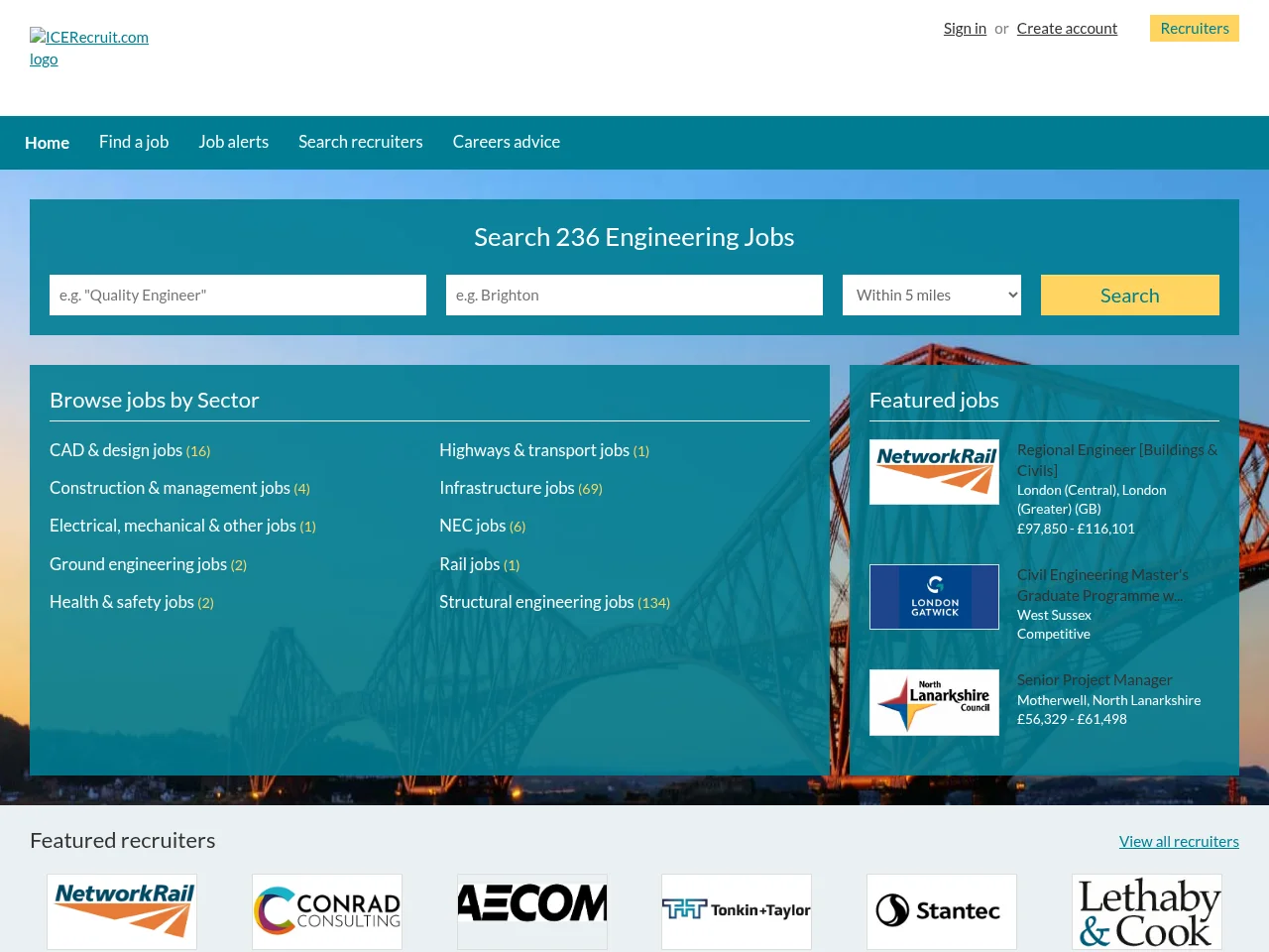 ICERecruit.com screenshot ICERecruit.com job board platform screenshot showing job search interface
