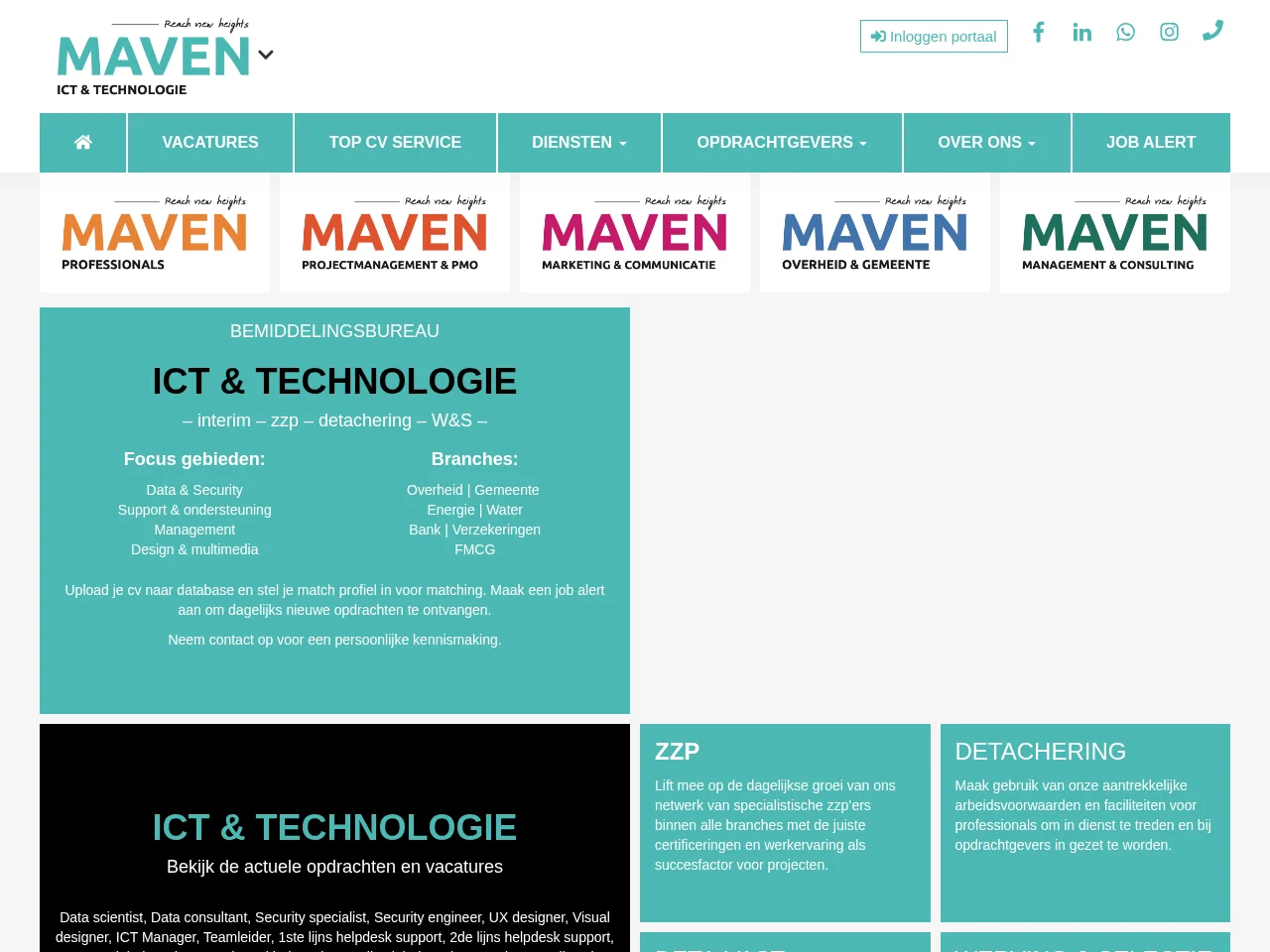 MAVEN ICT screenshot MAVEN ICT job board platform screenshot showing job search interface