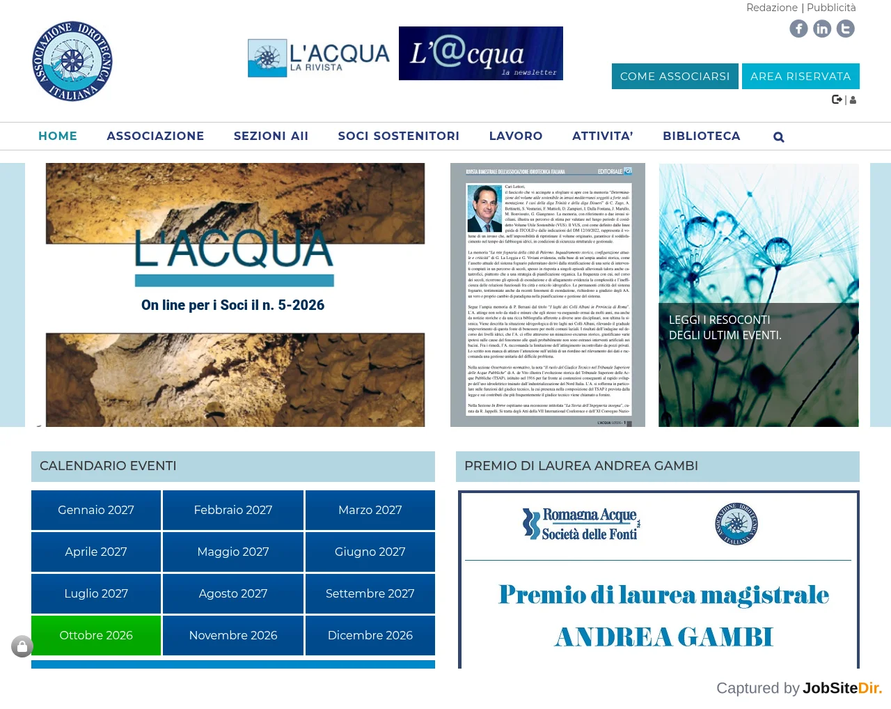 Associazione Idrotecnica Italiana website screenshot