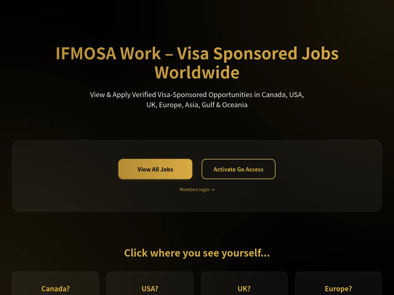 IFMOSA Work screenshot IFMOSA Work job board platform screenshot showing job search interface