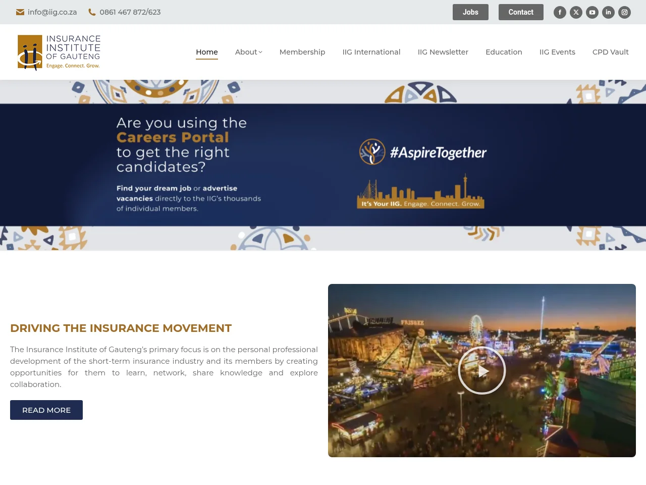 Insurance Institute Gauteng website screenshot
