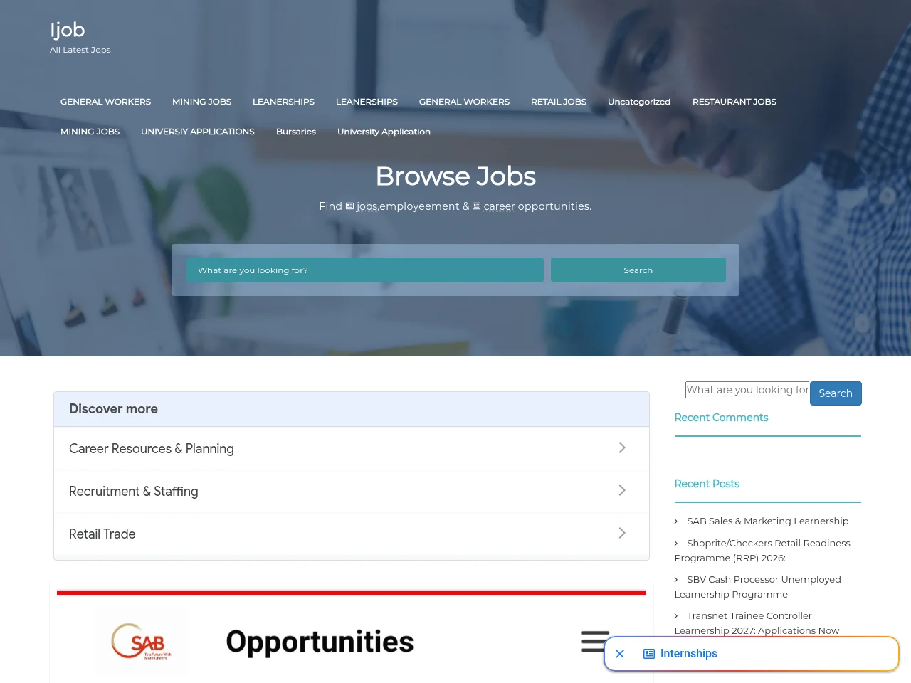 Ijob screenshot Ijob job board platform screenshot showing job search interface
