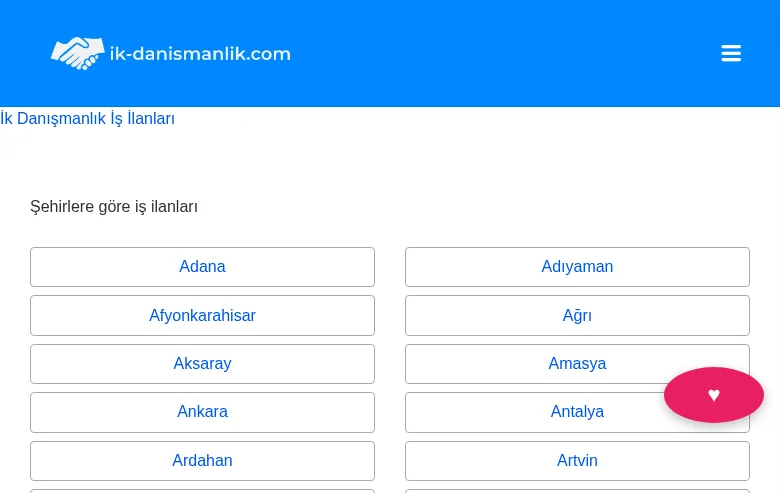 İk Danışmanlık job board platform screenshot showing job search interface