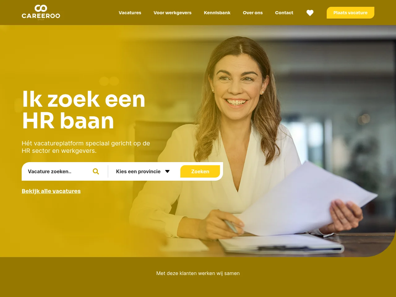 Ik zoek een HR baan job board platform screenshot showing job search interface