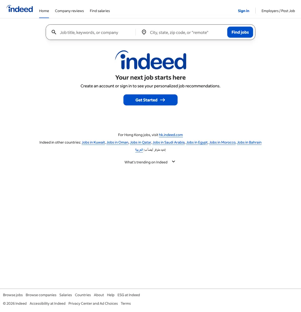 Indeed UAE job board platform screenshot showing job search interface