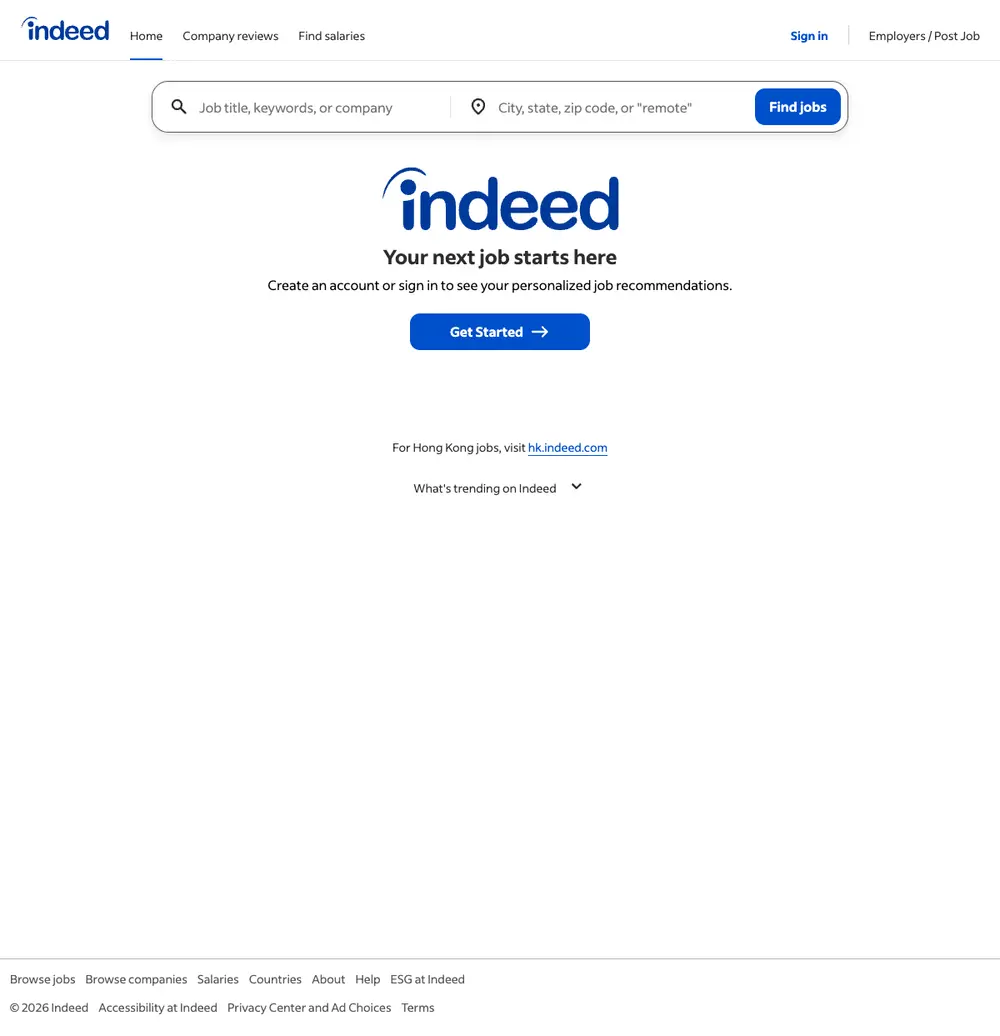 Indeed Philippines job board platform screenshot showing job search interface