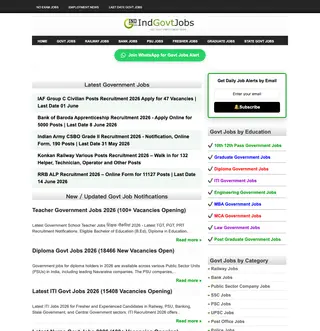 IndGovtJobs platform preview