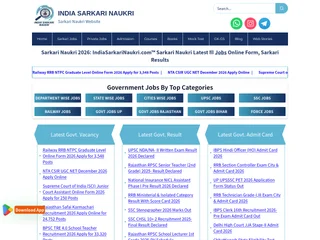 IndiaSarkariNaukri.com platform preview