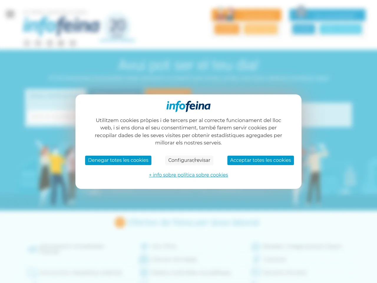 Infofeina screenshot Infofeina job board platform screenshot showing job search interface