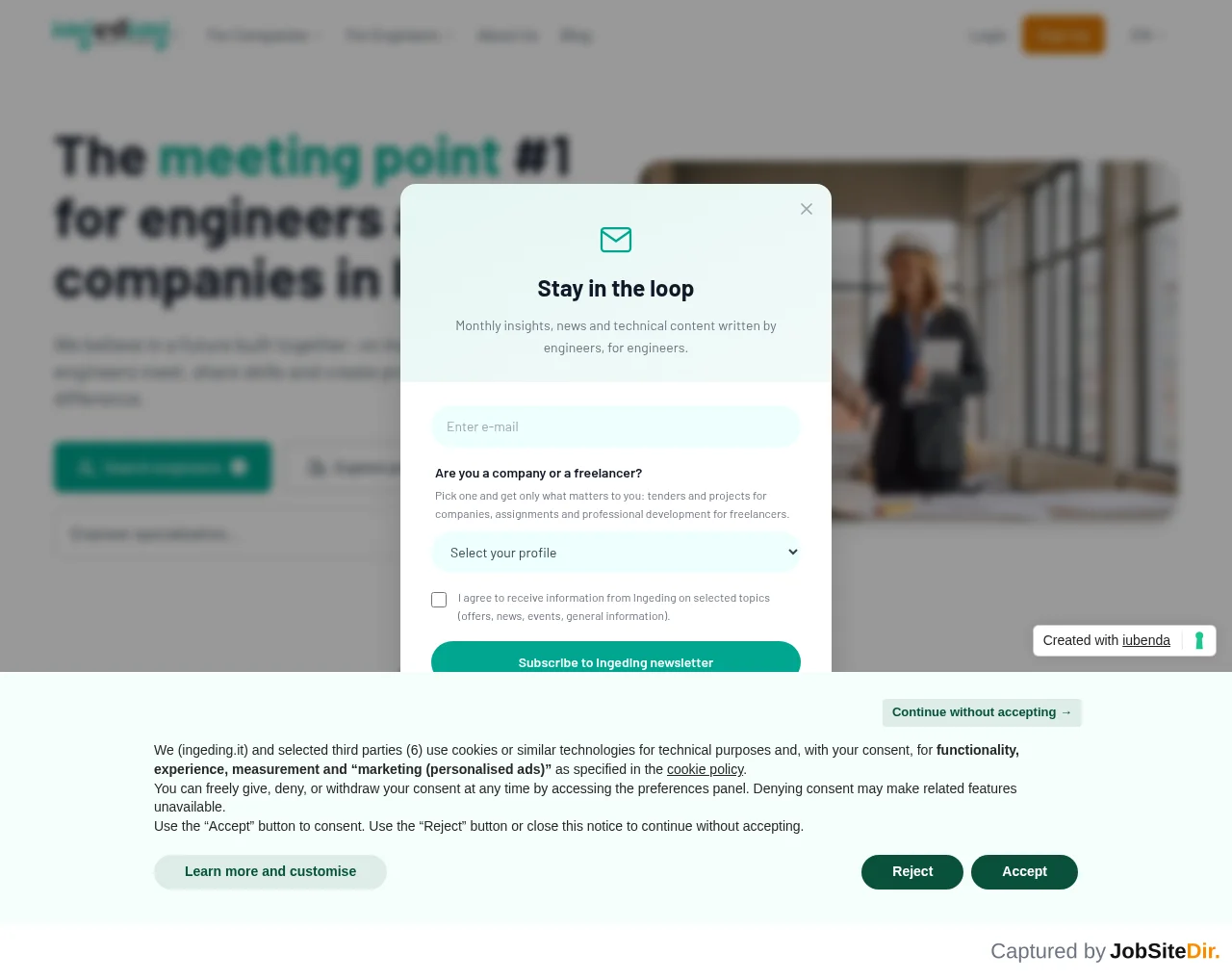 Ingeding screenshot Ingeding website screenshot