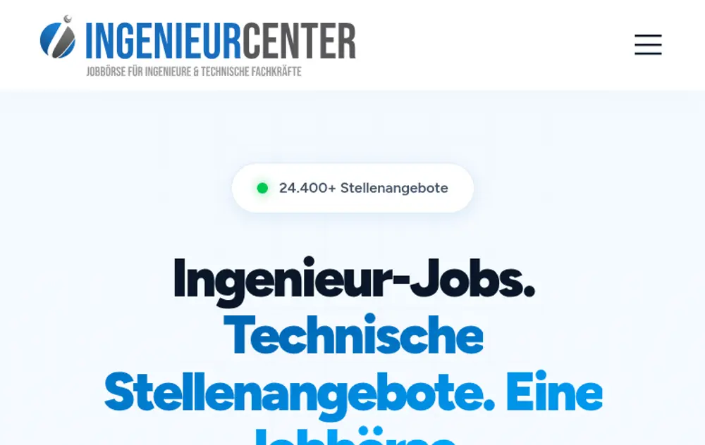 INGENIEURCENTER screenshot INGENIEURCENTER job board platform screenshot showing job search interface