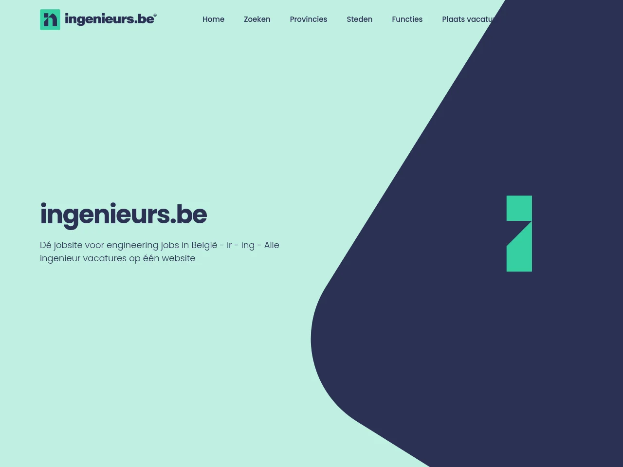 Ingenieurs.be job board platform screenshot showing job search interface