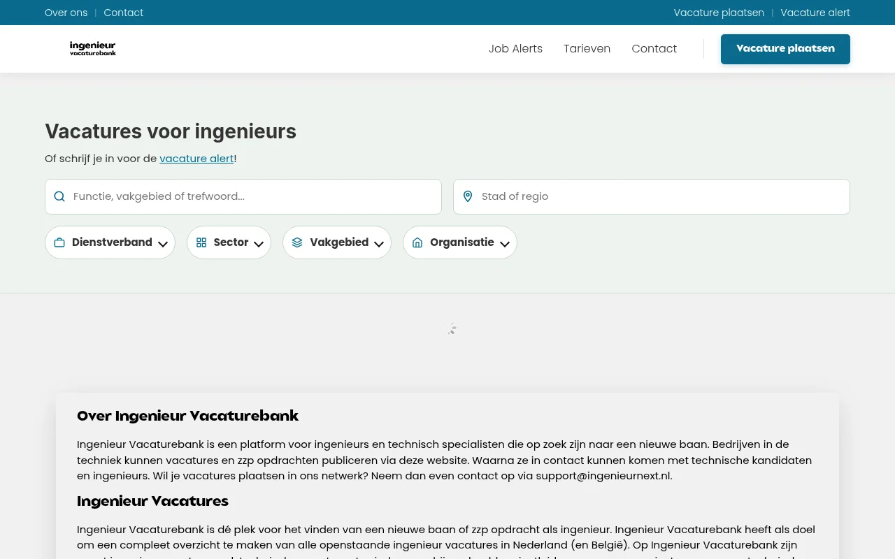 Ingenieur Vacaturebank screenshot Ingenieur Vacaturebank job board platform screenshot showing job search interface