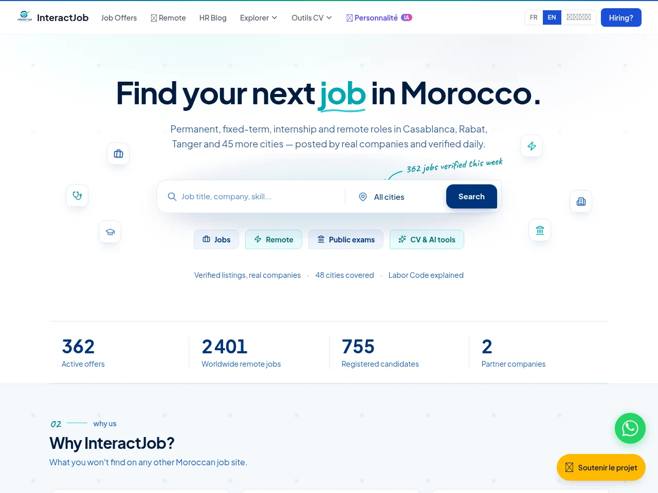 InteractJob screenshot InteractJob job board platform screenshot showing job search interface