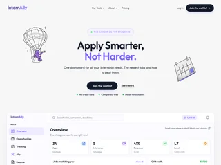 InternAlly platform preview InternAlly platform preview