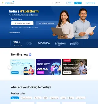 Internshala platform preview