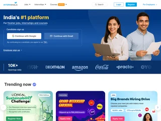 Internshala platform preview Internshala platform preview