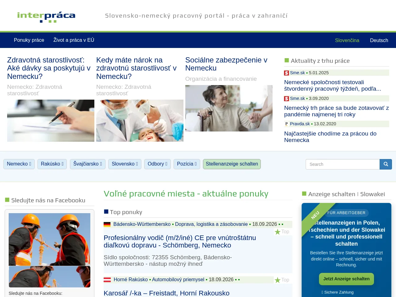 interpráca screenshot interpráca job board platform screenshot showing job search interface