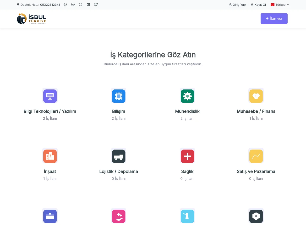 İş Bul Türkiye screenshot İş Bul Türkiye job board platform screenshot showing job search interface