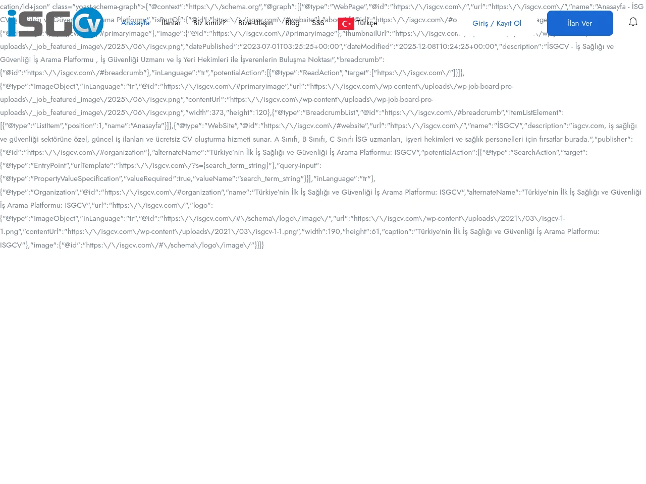 İSGCV screenshot İSGCV job board platform screenshot showing job search interface