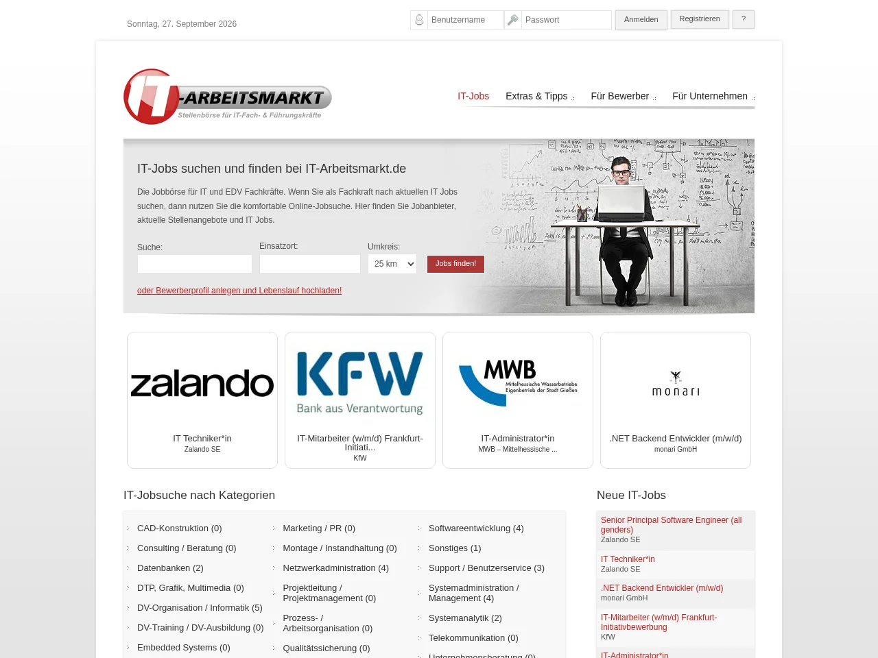 IT-Arbeitsmarkt.de screenshot IT-Arbeitsmarkt.de job board platform screenshot showing job search interface