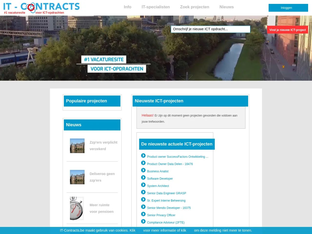 IT-Contracts.be screenshot IT-Contracts.be job board platform screenshot showing job search interface