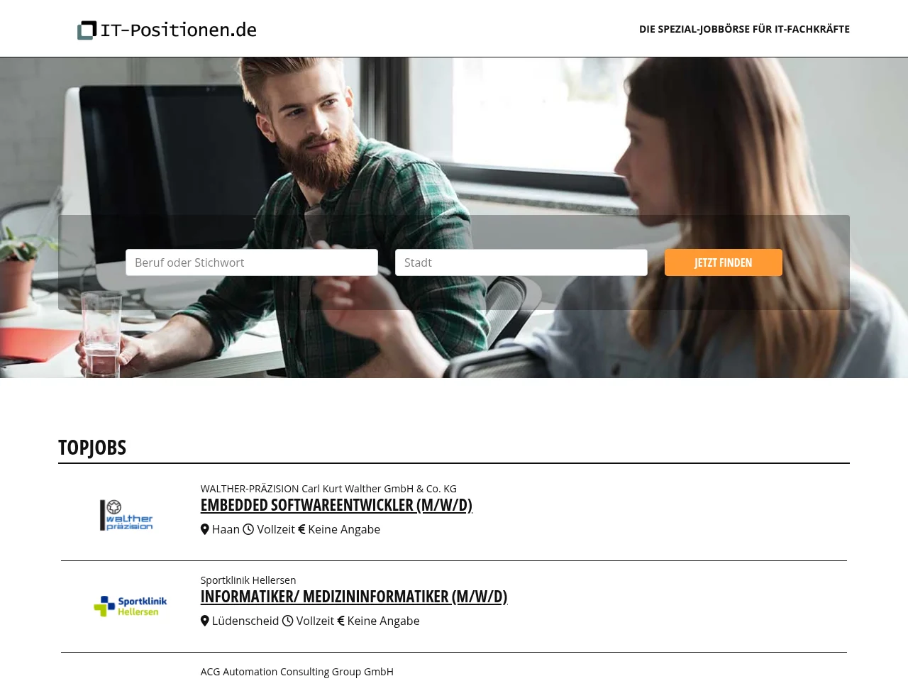 IT-Positionen.de screenshot IT-Positionen.de job board platform screenshot showing job search interface