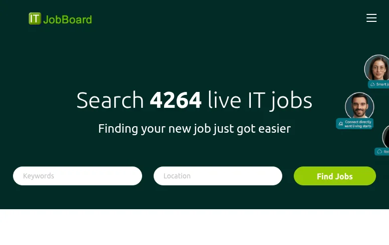 IT Job Board job board platform screenshot showing job search interface