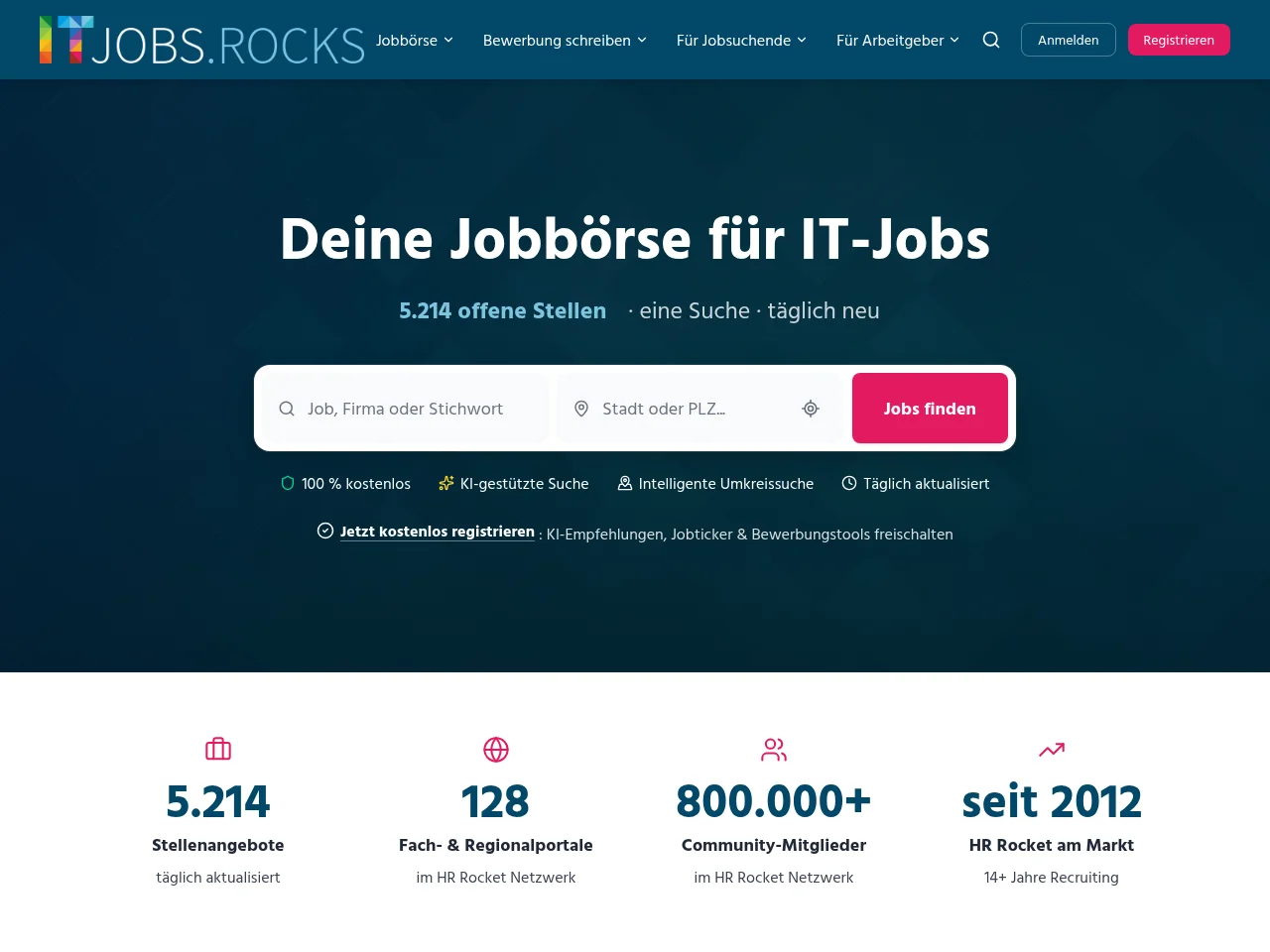ITJobs.rocks screenshot ITJobs.rocks job board platform screenshot showing job search interface