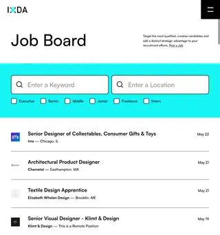 IxDA Job Board platform preview
