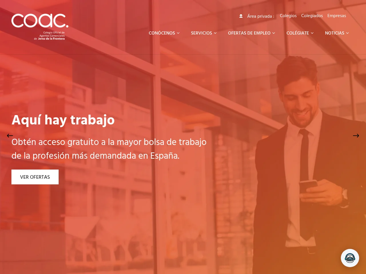 Colegio de Agentes Comerciales de Jerez de la Frontera website screenshot