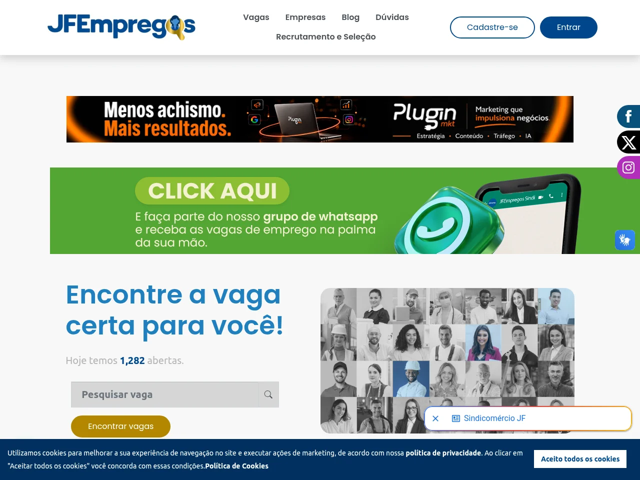 JF Empregos screenshot JF Empregos job board platform screenshot showing job search interface