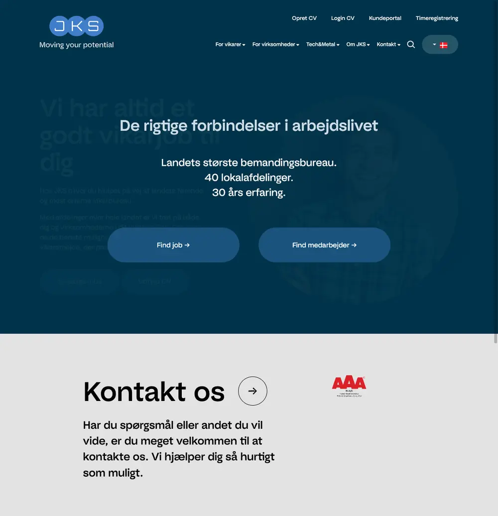 JKS job board platform screenshot showing job search interface