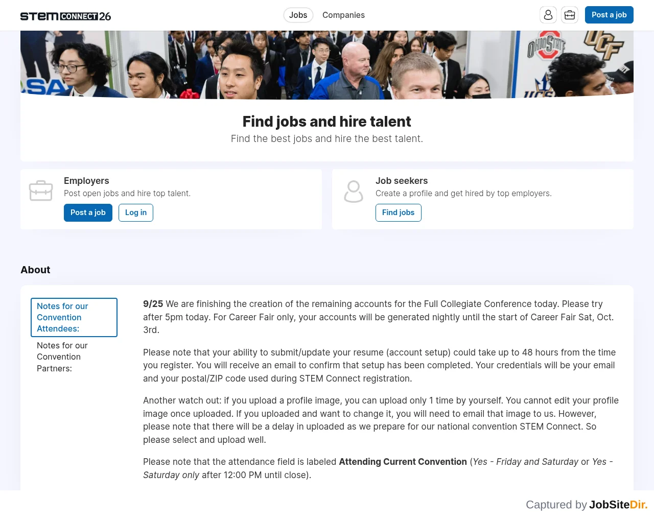 STEM Connect Job Board screenshot STEM Connect Job Board website screenshot