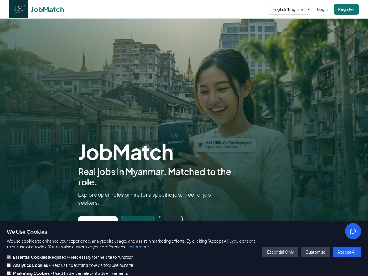 JobMatch screenshot JobMatch job board platform screenshot showing job search interface