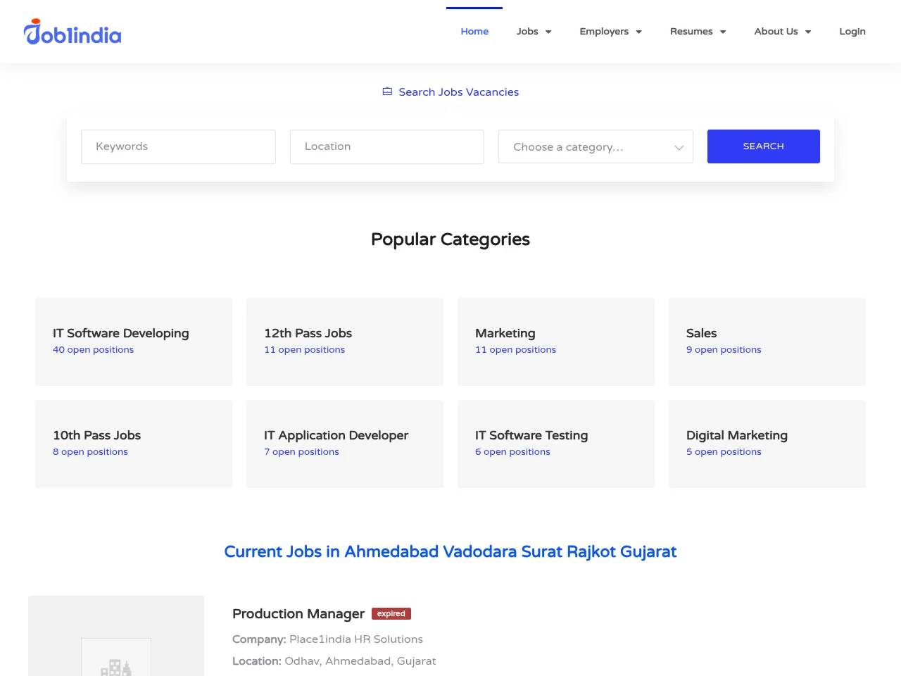 Job1India screenshot Job1India website screenshot