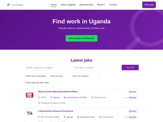 Job Adverts Uganda platform preview