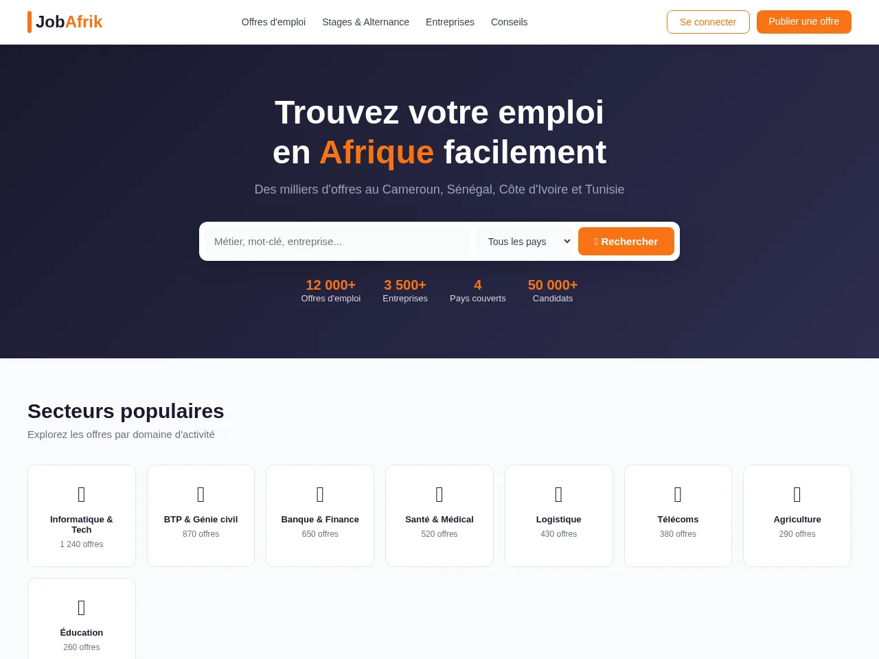 JobAfrik website screenshot