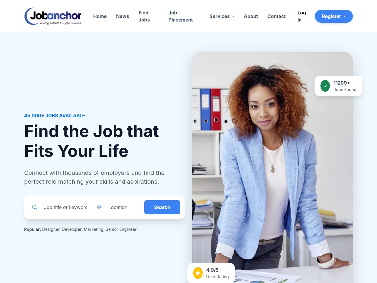 JobAnchor screenshot JobAnchor job board platform screenshot showing job search interface