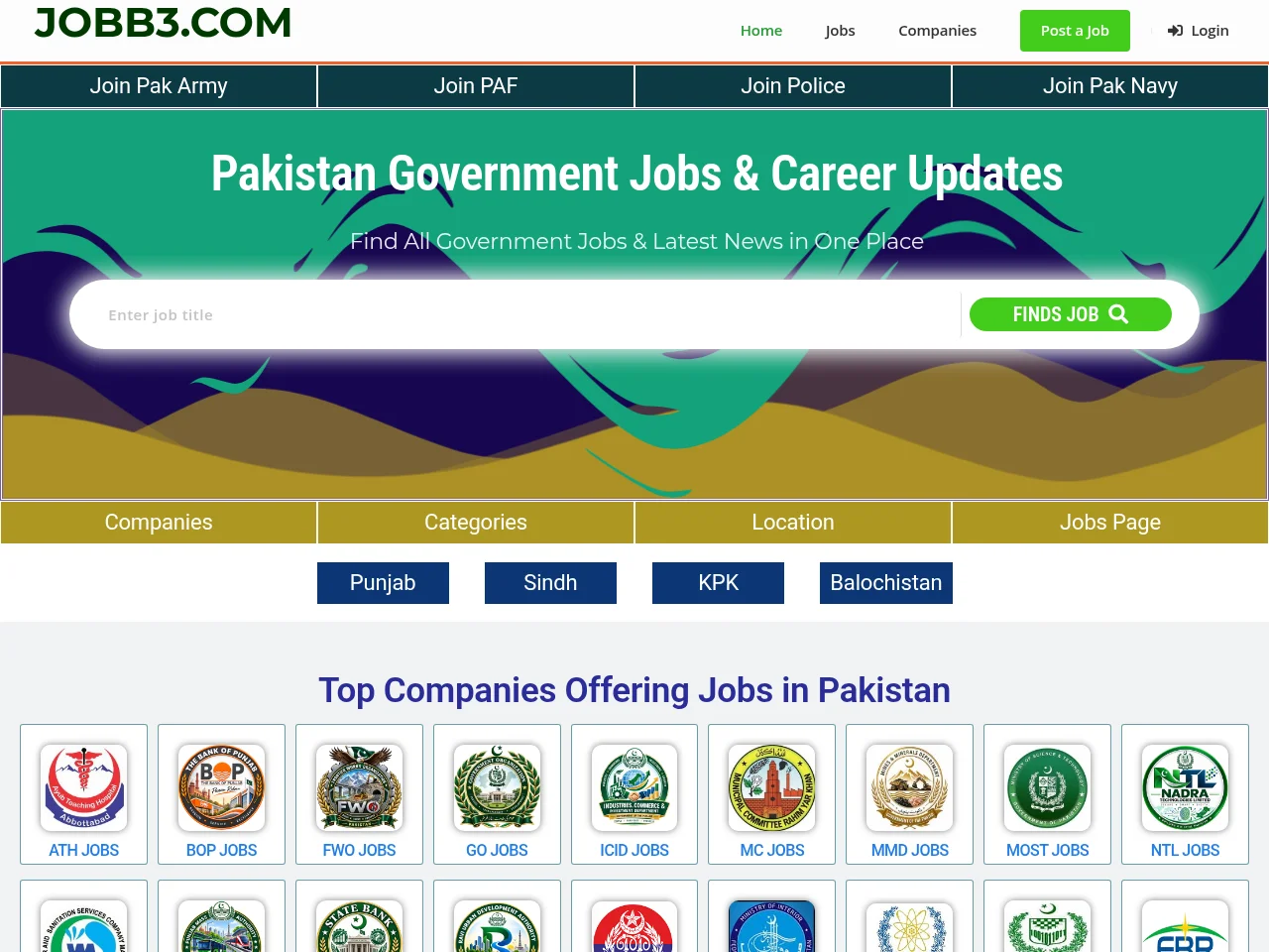 jobb3.com screenshot jobb3.com job board platform screenshot showing job search interface