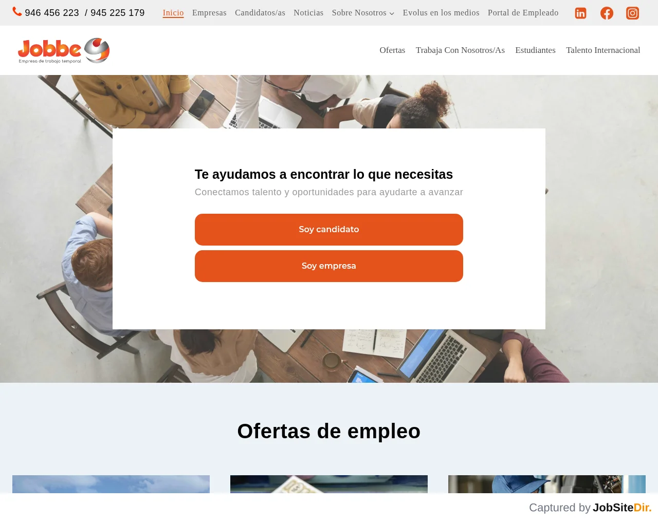 Jobbe ETT website screenshot