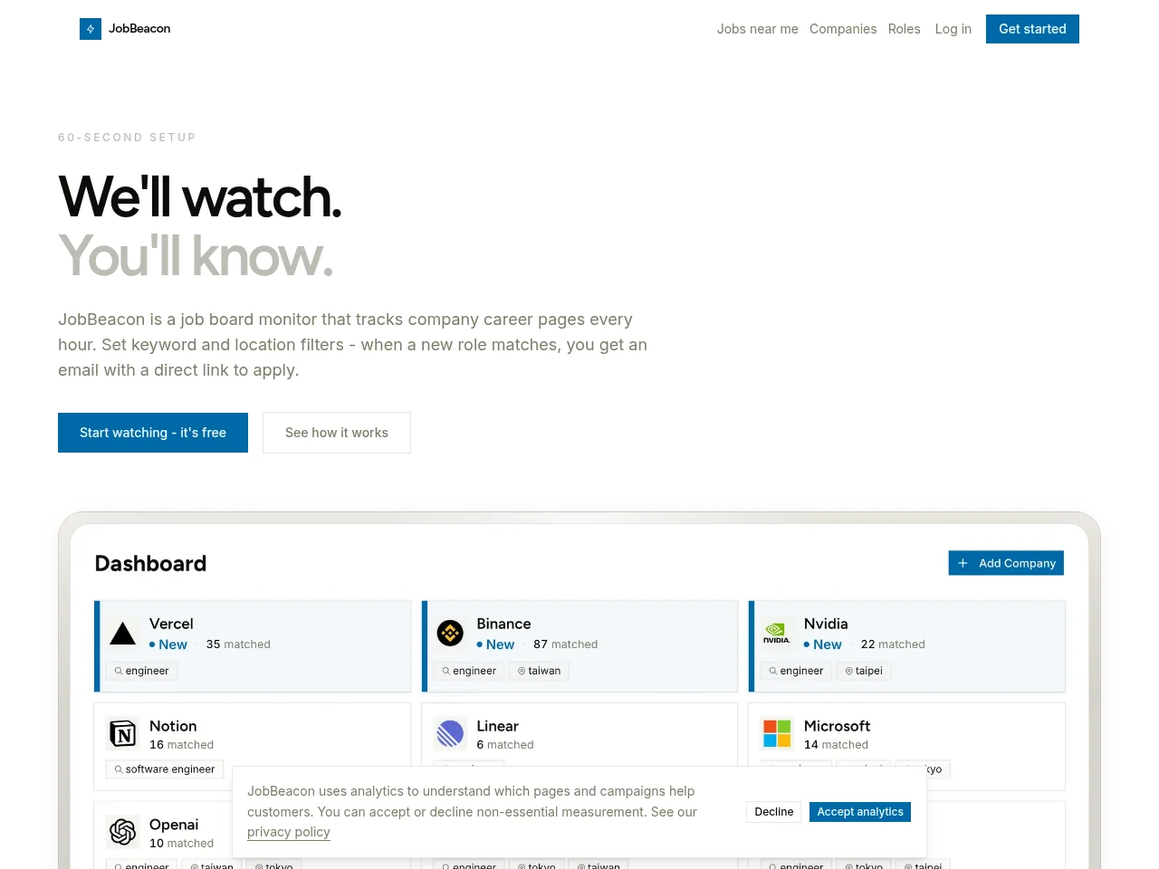 JobBeacon screenshot JobBeacon job board platform screenshot showing job search interface