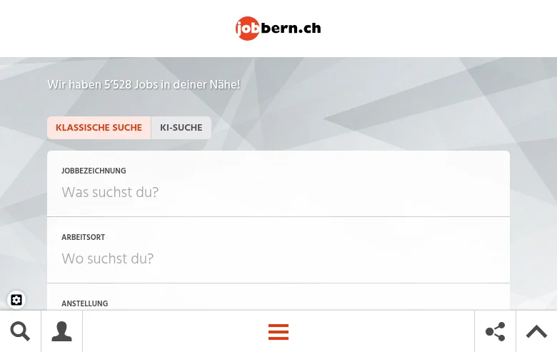 jobbern.ch screenshot jobbern.ch job board platform screenshot showing job search interface