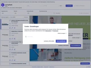 compleet Jobbörse für alle externen Stellenangebote platform preview compleet Jobbörse für alle externen Stellenangebote platform preview