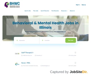 Illinois Behavioral Health Workforce Center Job Board platform preview