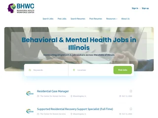Illinois Behavioral Health Workforce Center Job Board platform preview