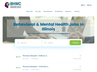 Illinois Behavioral Health Workforce Center Job Board screenshot preview Illinois Behavioral Health Workforce Center Job Board screenshot preview